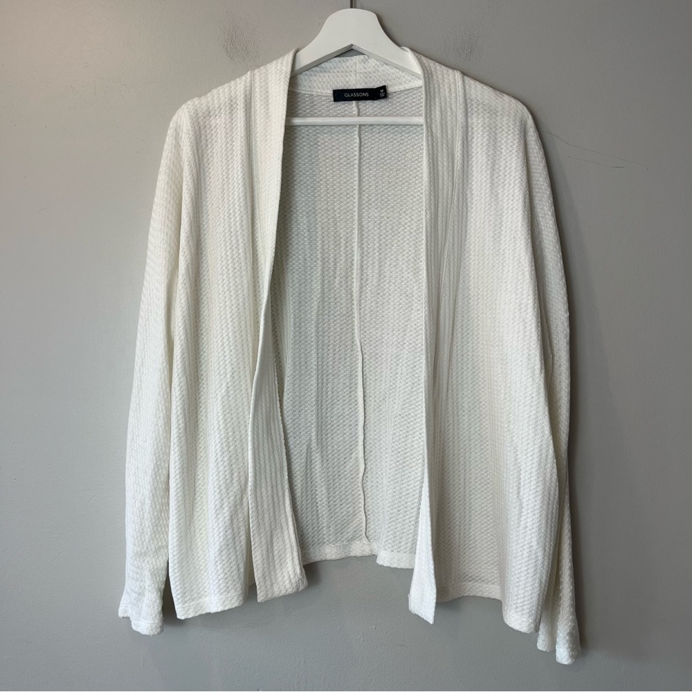Glassons‎ Open Front White Knit Cardigan Medium